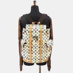Pre Owned Louis Vuitton Monogram Craggy Christopher Mm Backpack In Vanilla