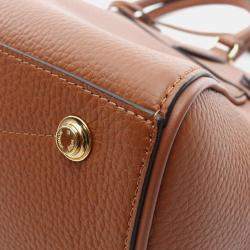 Pre Owned Louis Vuitton Vendome Mm Gold Handbag In Taurillon Leather Brown