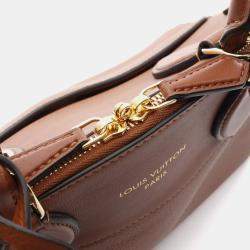 Pre Owned Louis Vuitton Vendome Mm Gold Handbag In Taurillon Leather Brown
