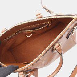 Pre Owned Louis Vuitton Vendome Mm Gold Handbag In Taurillon Leather Brown