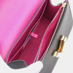 Pre Owned Louis Vuitton Twist One Handle Pm Handbag Leather Taurillon Black
