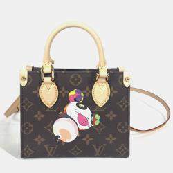 Pre Owned Louis Vuitton On The Go Bb Monogram Takashi Murakami Handbag Canvas Brown