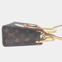 Pre Owned Louis Vuitton On The Go Bb Monogram Takashi Murakami Handbag Canvas Brown