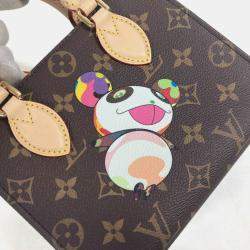 Pre Owned Louis Vuitton On The Go Bb Monogram Takashi Murakami Handbag Canvas Brown