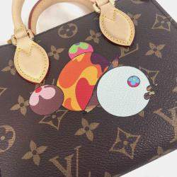Pre Owned Louis Vuitton On The Go Bb Monogram Takashi Murakami Handbag Canvas Brown