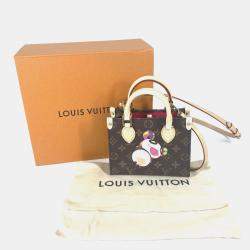 Pre Owned Louis Vuitton On The Go Bb Monogram Takashi Murakami Handbag Canvas Brown