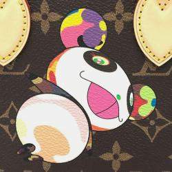 Pre Owned Louis Vuitton On The Go Bb Takashi Murakami Panda Handbag Monogram Canvas Brown