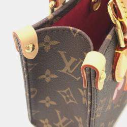Pre Owned Louis Vuitton On The Go Bb Takashi Murakami Panda Handbag Monogram Canvas Brown