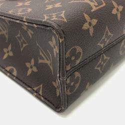 Pre Owned Louis Vuitton On The Go Bb Takashi Murakami Panda Handbag Monogram Canvas Brown