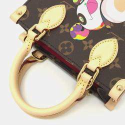 Pre Owned Louis Vuitton On The Go Bb Takashi Murakami Panda Handbag Monogram Canvas Brown