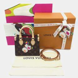 Pre Owned Louis Vuitton On The Go Bb Takashi Murakami Panda Handbag Monogram Canvas Brown