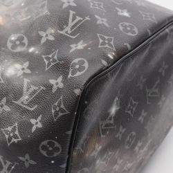 Pre Owned Louis Vuitton Keepall Bandouliere 50 Boston Bag Coated Canvas Monogram Galaxy Black