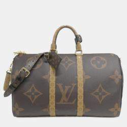 Pre Owned Louis Vuitton Monogram Giant Reverse Keepall Bandouliere 45Cm Boston Bag