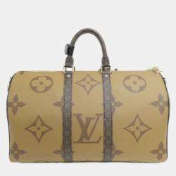 Pre Owned Louis Vuitton Monogram Giant Reverse Keepall Bandouliere 45Cm Boston Bag