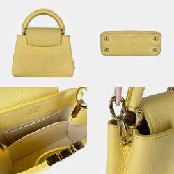 Pre Owned Louis Vuitton Capucines Mini Shoulder Bag Yellow Gold
