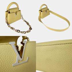 Pre Owned Louis Vuitton Capucines Mini Shoulder Bag Yellow Gold