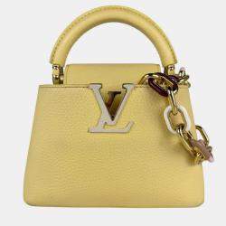 Pre Owned Louis Vuitton Capucines Mini Shoulder Bag Yellow Gold