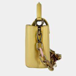 Pre Owned Louis Vuitton Capucines Mini Shoulder Bag Yellow Gold