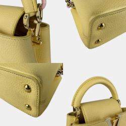 Pre Owned Louis Vuitton Capucines Mini Shoulder Bag Yellow Gold
