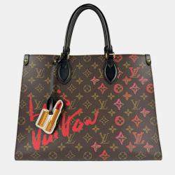 Pre Owned Louis Vuitton Fall In Love Monogram Handbag Hong Kong Exclusive On The Go Mm Canvas Brown