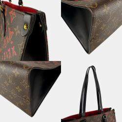 Pre Owned Louis Vuitton Fall In Love Monogram Handbag Hong Kong Exclusive On The Go Mm Canvas Brown