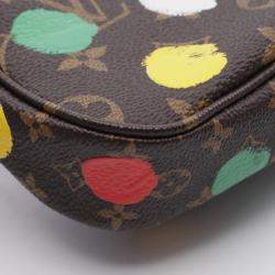 Pre Owned Louis Vuitton X Yk Multi Pochette Accessoires Shoulder Bag Coated Canvas Leather Monogram Brown Multicolor
