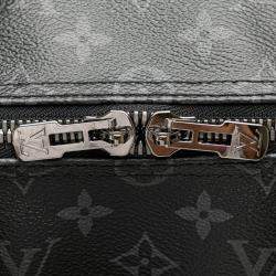 Pre Owned Louis Vuitton Monogram Eclipse Split Keepall Bandouliere 50 Boston/Shoulder Bag Silver Black Pvc And Leather