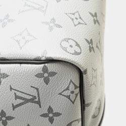 Pre Owned Louis Vuitton Monogram Eclipse Split Keepall Bandouliere 50 Boston/Shoulder Bag Silver Black Pvc And Leather