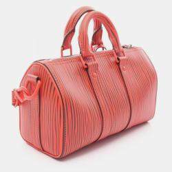 Pre Owned Louis Vuitton X Park Seo-Bo Keepall Bandouliere 25 Xl Handbag In Epi Leather Red