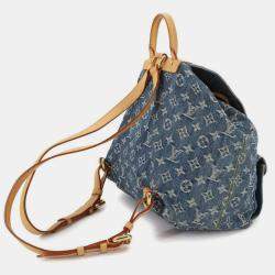 Pre Owned Louis Vuitton Monogram Denim Sac A Dos Gm Backpack Blue