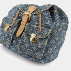 Pre Owned Louis Vuitton Monogram Denim Sac A Dos Gm Backpack Blue