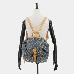 Pre Owned Louis Vuitton Monogram Denim Sac A Dos Gm Backpack Blue