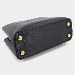 Pre Owned Louis Vuitton Capucines Bb 2-Way Hand/Shoulder Bag In Taurillon Leather Black