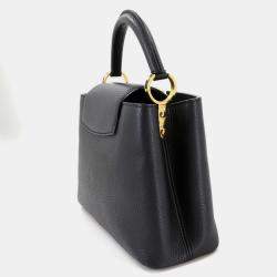 Pre Owned Louis Vuitton Capucines Bb 2-Way Hand/Shoulder Bag In Taurillon Leather Black
