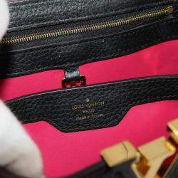 Pre Owned Louis Vuitton Capucines Bb 2-Way Hand/Shoulder Bag In Taurillon Leather Black