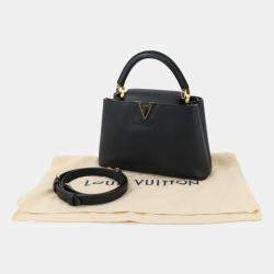 Pre Owned Louis Vuitton Capucines Bb 2-Way Hand/Shoulder Bag In Taurillon Leather Black