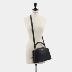 Pre Owned Louis Vuitton Capucines Bb 2-Way Hand/Shoulder Bag In Taurillon Leather Black