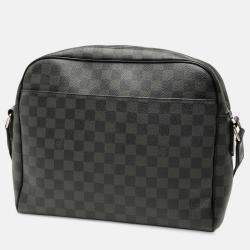 Pre Owned Louis Vuitton Black Damier Graphite Dayton Reporter MM