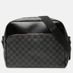 Pre Owned Louis Vuitton Black Damier Graphite Dayton Reporter MM