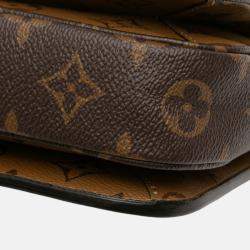 Pre Owned Louis Vuitton Brown Monogram Reverse Pochette Metis