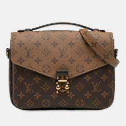 Pre Owned Louis Vuitton Brown Monogram Reverse Pochette Metis