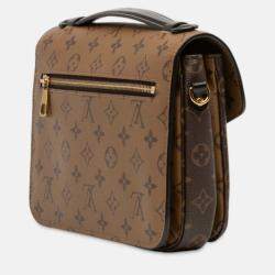 Pre Owned Louis Vuitton Brown Monogram Reverse Pochette Metis