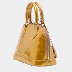 Pre Owned Louis Vuitton Gold Monogram Vernis Alma BB
