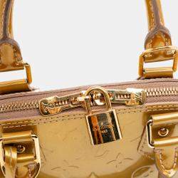 Pre Owned Louis Vuitton Gold Monogram Vernis Alma BB