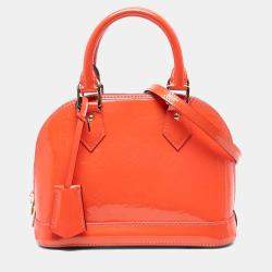 Pre Owned Louis Vuitton Orange Monogram Vernis Alma BB