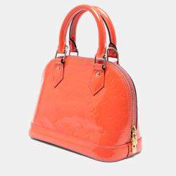 Pre Owned Louis Vuitton Orange Monogram Vernis Alma BB