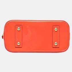 Pre Owned Louis Vuitton Orange Monogram Vernis Alma BB