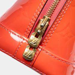 Pre Owned Louis Vuitton Orange Monogram Vernis Alma BB