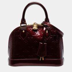 Pre Owned Louis Vuitton Red Monogram Vernis Alma BB