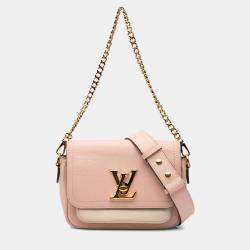 Pre Owned Louis Vuitton Pink Grained Calfskin Lockme Tender